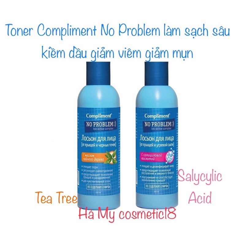 Toner Compliment No Problem làm sạch sâu, kiềm dầu, giảm viêm
