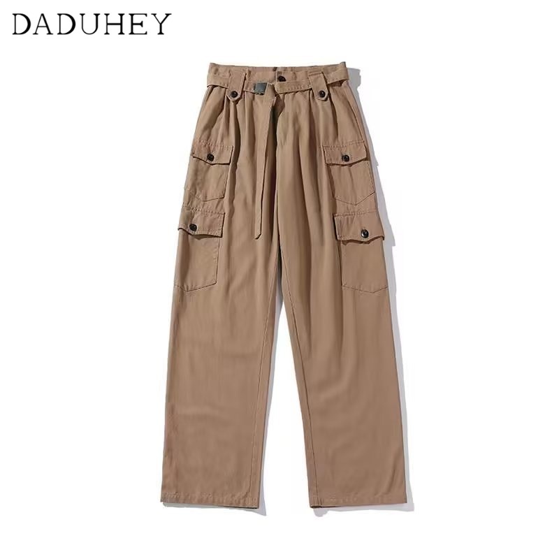 DaDuHey Japanese-Style Retro Loose Multi-Pocket Profile Overalls Men's All-Match Solid Color Casual Pants New Autumn Pants