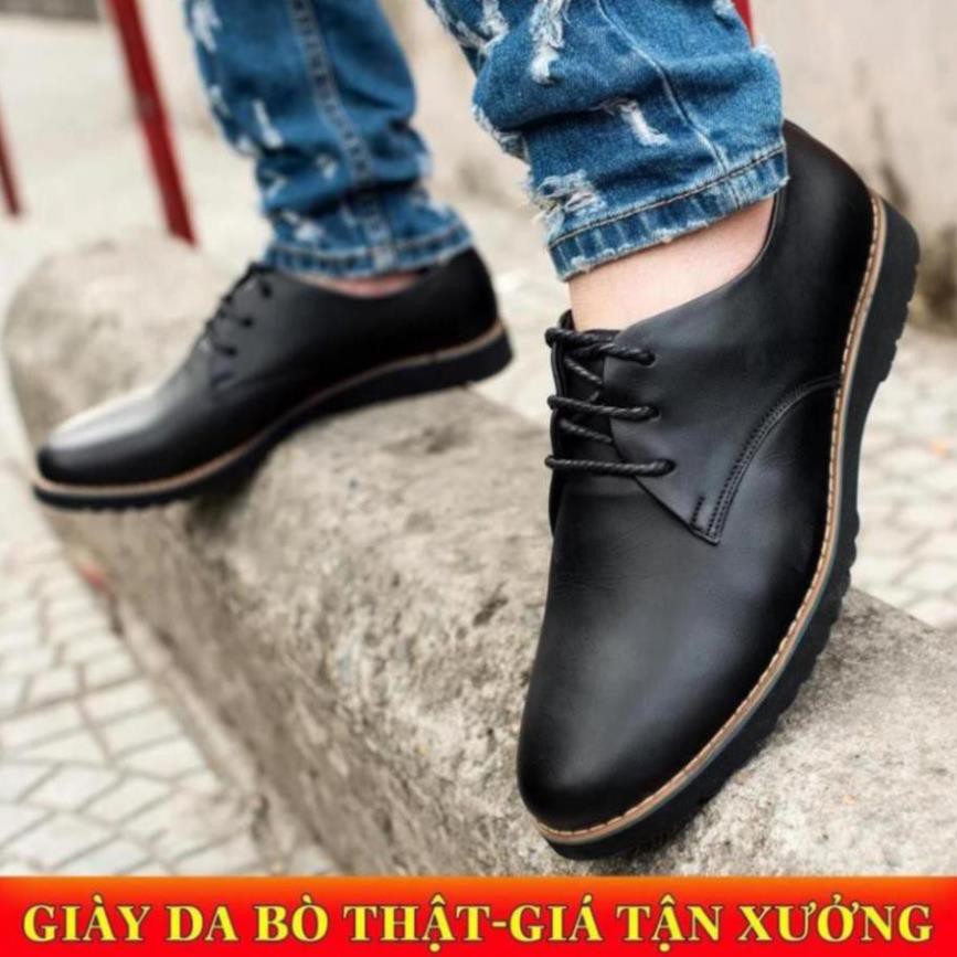 [Sale 3/3]Giày da nam buộc dây cao cấp da bò thật phong cách mạnh mẽ năng động GN020 -pi9 *