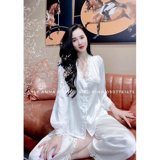 Bộ ngủ lụa cao cấp phối ren mềm mịn