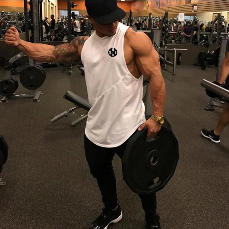 Áo Thun Không Tay Cổ Tròn In Chữ Cơ Bắp Hàng Mới Dành Cho Nam Tập Gym