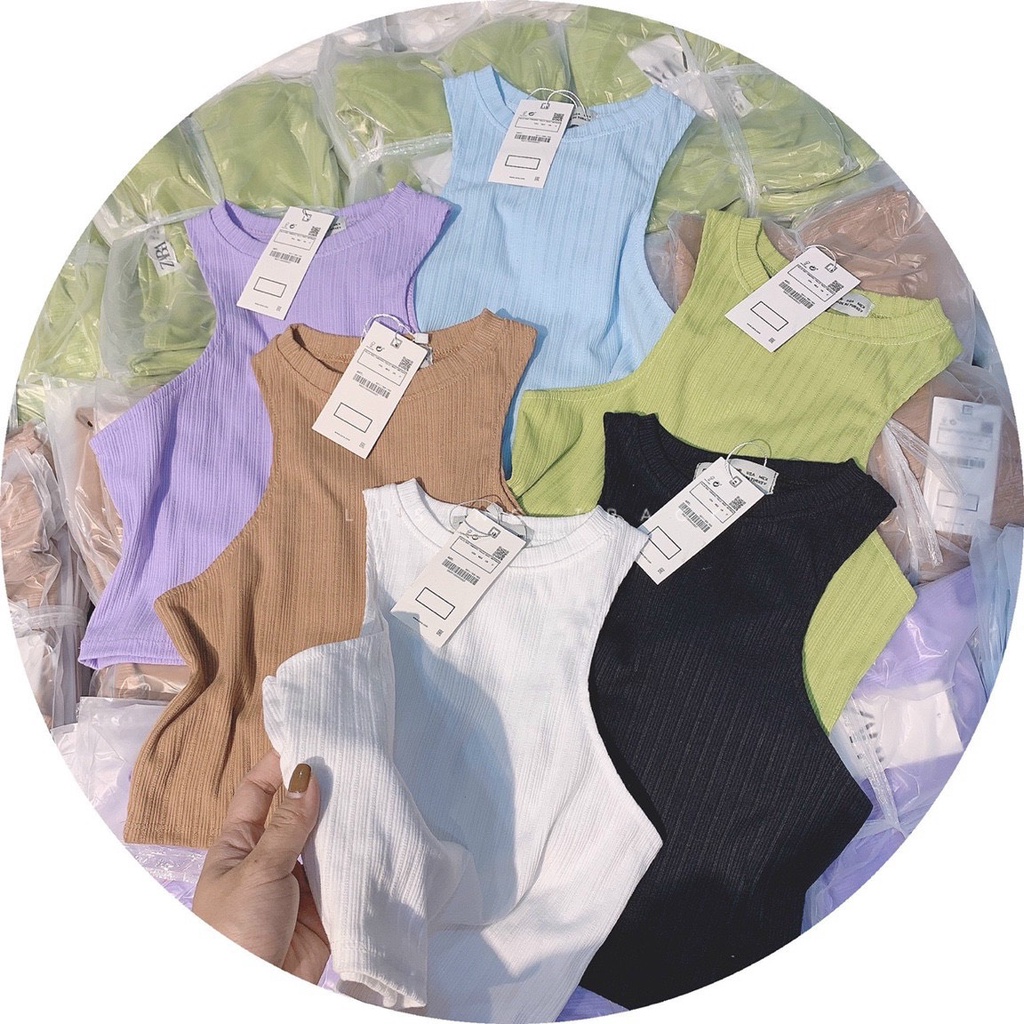 Áo thun body Croptop ba lỗ gân bông lúa nhà CH