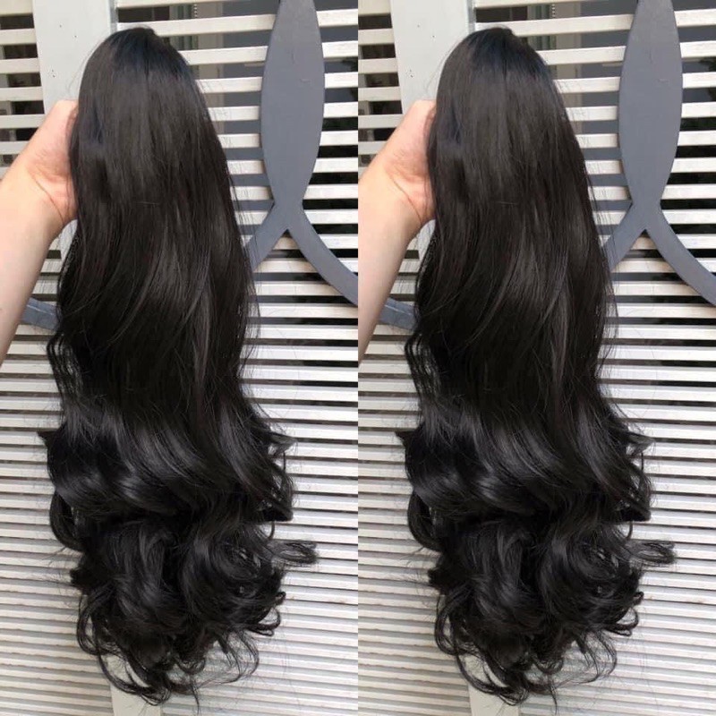 Đuôi Tóc Giả Nữ Ngoạm Xoăn Dài Cá Tính Mềm Mượt Cao Cấp