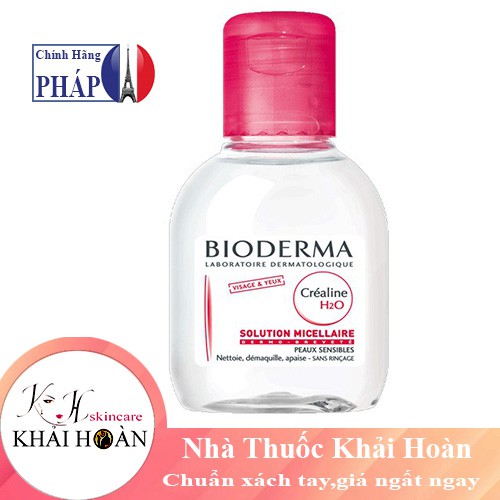 (AUTH) Nước tẩy trang BIODERMA sensibio H20 Hồng 100ml