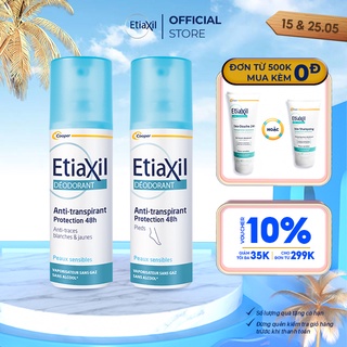 Combo Xịt Khử mùi Hằng Ngày Etiaxil 100ML và Xịt Khử mùi Chân Etiaxil 100ML