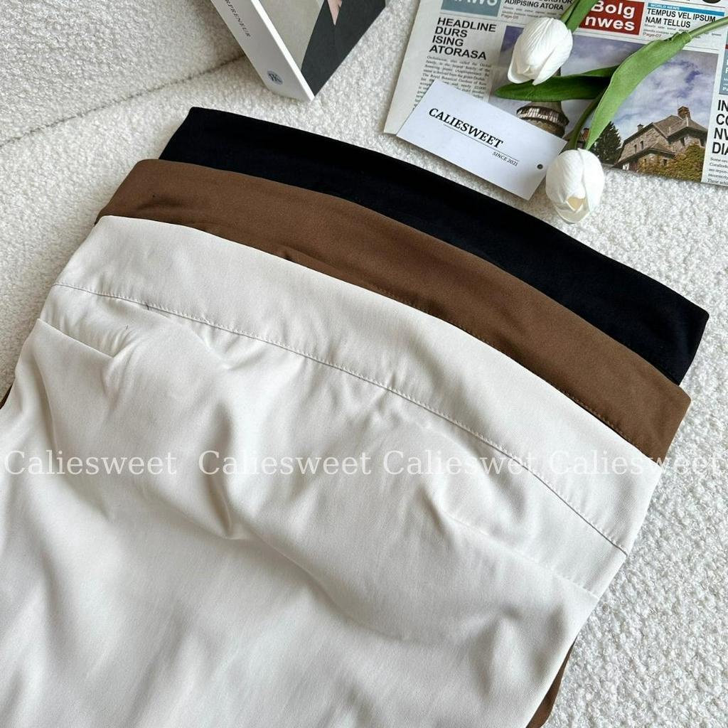 Set áo cúp ngực kèm váy xẻ sườn Caliesweet set áo quây kèm chân váy ôm dáng sexy