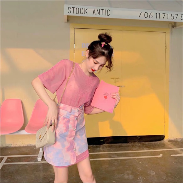 [Mã WASTCOOL giảm 15% tối đa 50K đơn 99K] Set đồ hồng ombre cá tính Ulzzang girl 🌸🌨 | BigBuy360 - bigbuy360.vn