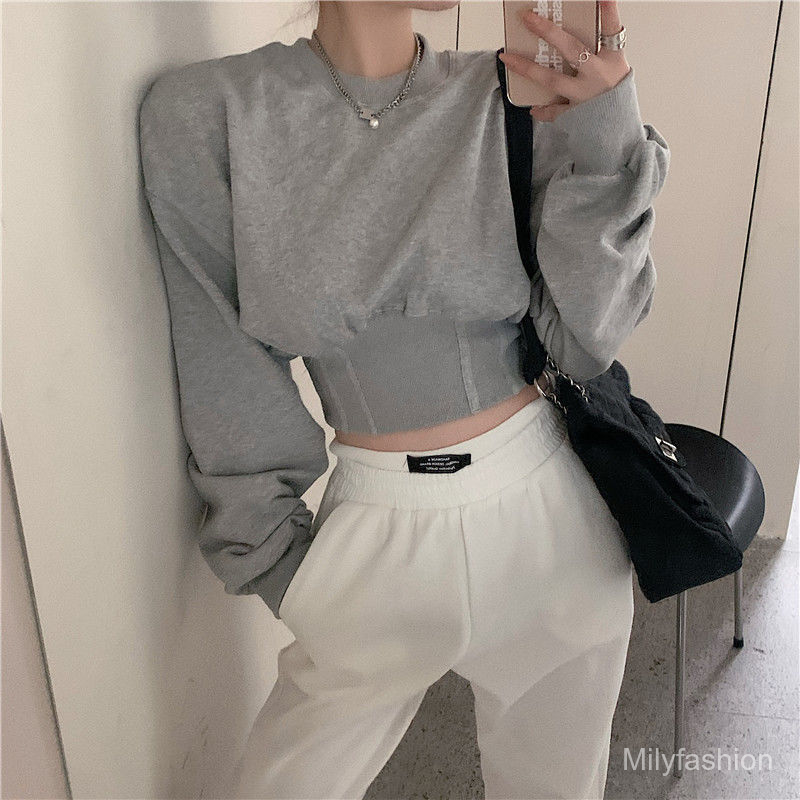 💕Milyfashion Ladies grey color sweatshirt High Waist | BigBuy360 - bigbuy360.vn
