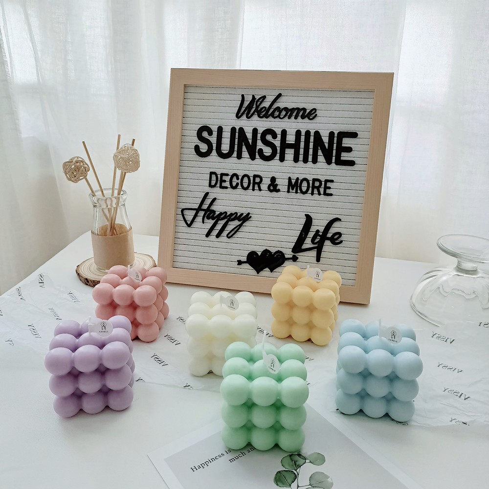 Nến Thơm Rubik Đậu Nành Thư Giãn Nến Không Khói Trang Trí Phòng Sunshine.decor