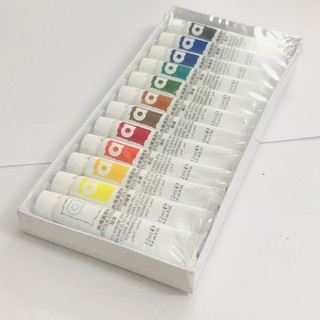 [Đông Anh] Set Bột Vẽ Cọ Bản 12 Màu Acrylic Basic