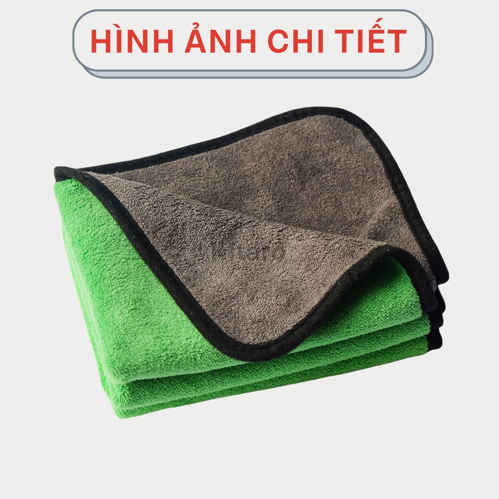 Khăn Lau Xe Microfiber - Khăn Đa Năng 2 Mặt Thấm Hút Cao Cấp