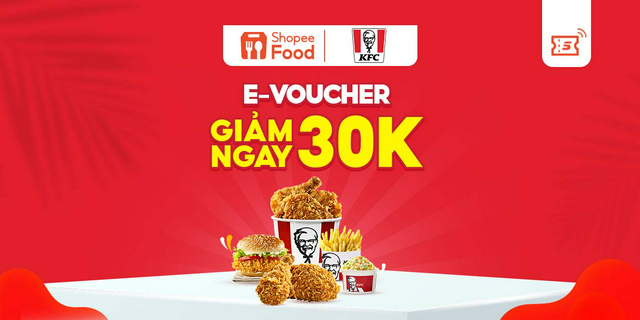 Mã giảm giá 30k cho đơn từ 60k khi đặt KFC trên ShopeeFood tại ứng dụng Shopee
