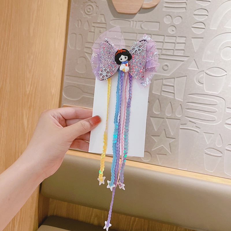 Kẹp tóc hình nơ đính kim sa lấp lánh dễ thương cho bé gái