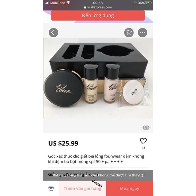 🇰🇷 SET MAKE UP Che khuyết điểm thần thánh Clio Kill Cover Liquid Founwear Cushion | BigBuy360 - bigbuy360.vn