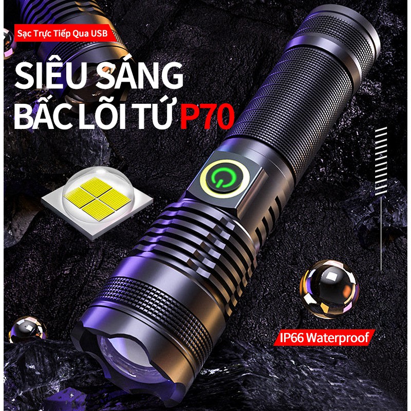 4000 Lumen Super Bright Rechargeable Flashlight 5 Brightness Modes