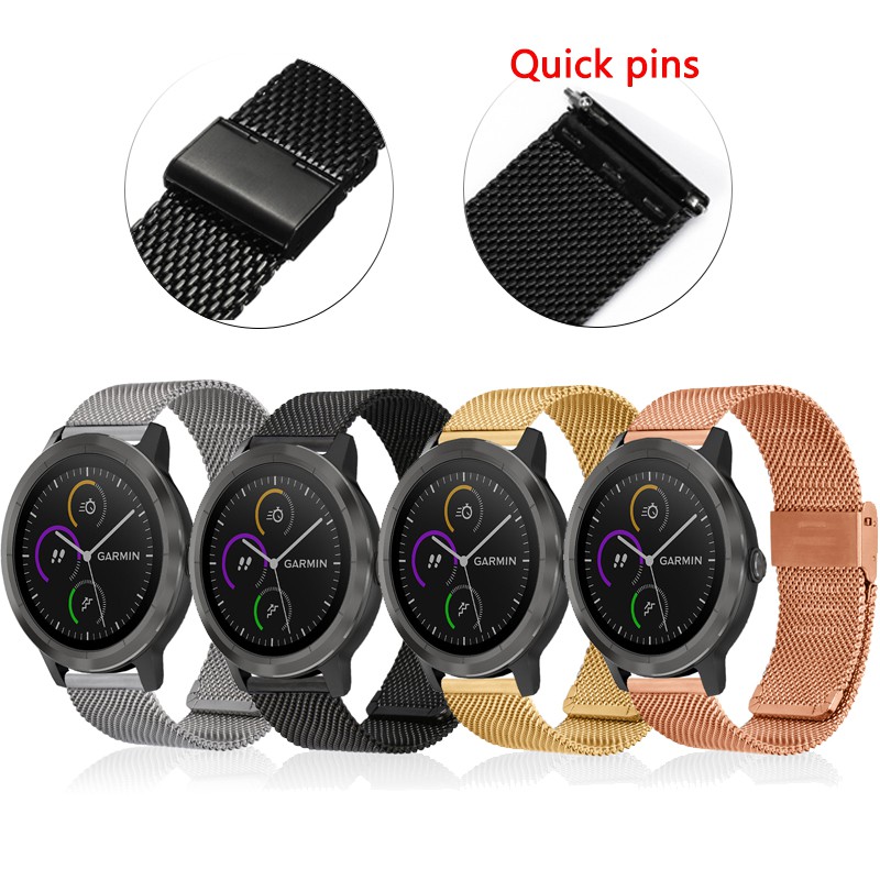 Dây Inox nhiều màu thay thế cho đồng hồ đeo tay thông minh Garmin Vivoactive 3 Venu sq