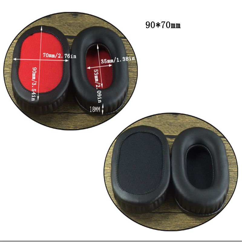 1 Cặp Miếng Đệm Tai Nghe Bằng Cao Su Non Mềm Màu Đen Thay Thế Cho ATH / for