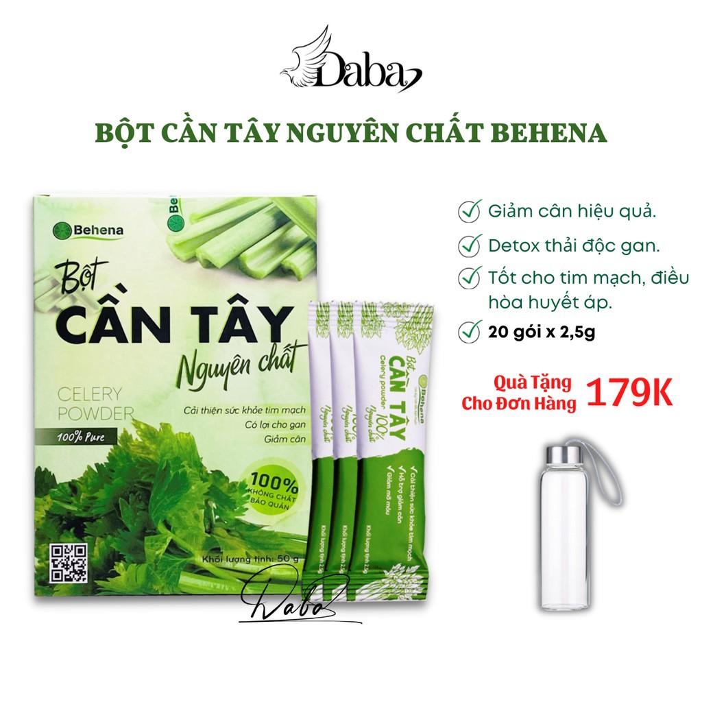 Bột Cần Tây Nguyên Chất Behena Hộp 50g - Giảm cân hiệu quả, chống lão hóa và ngừa ung thư