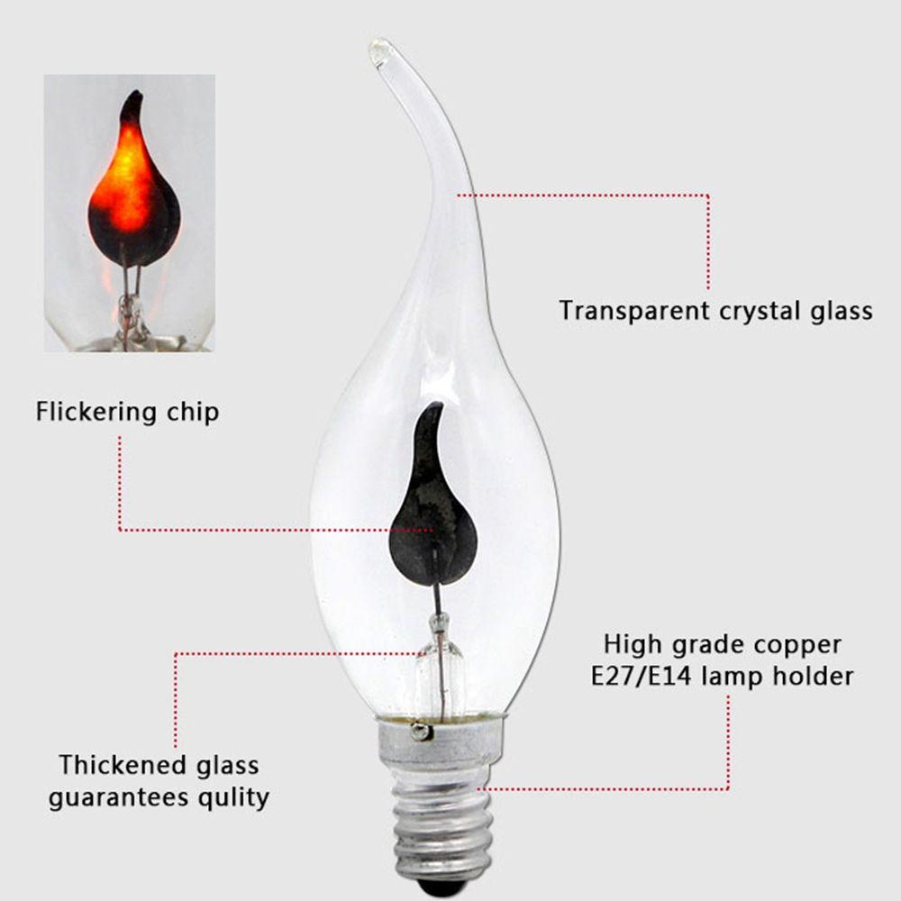 YIYU Bóng Đèn LED Nến Tạo Hiệu Ứng Lửa Edison Độc Đáo Trang Trí Nhà Cửa