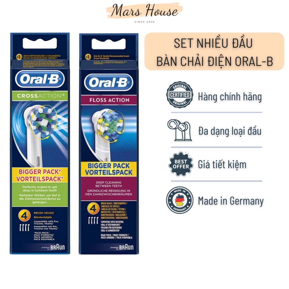 Set Nhiều Đầu Bàn Chải Điện Oral-B Braun Chính Hãng