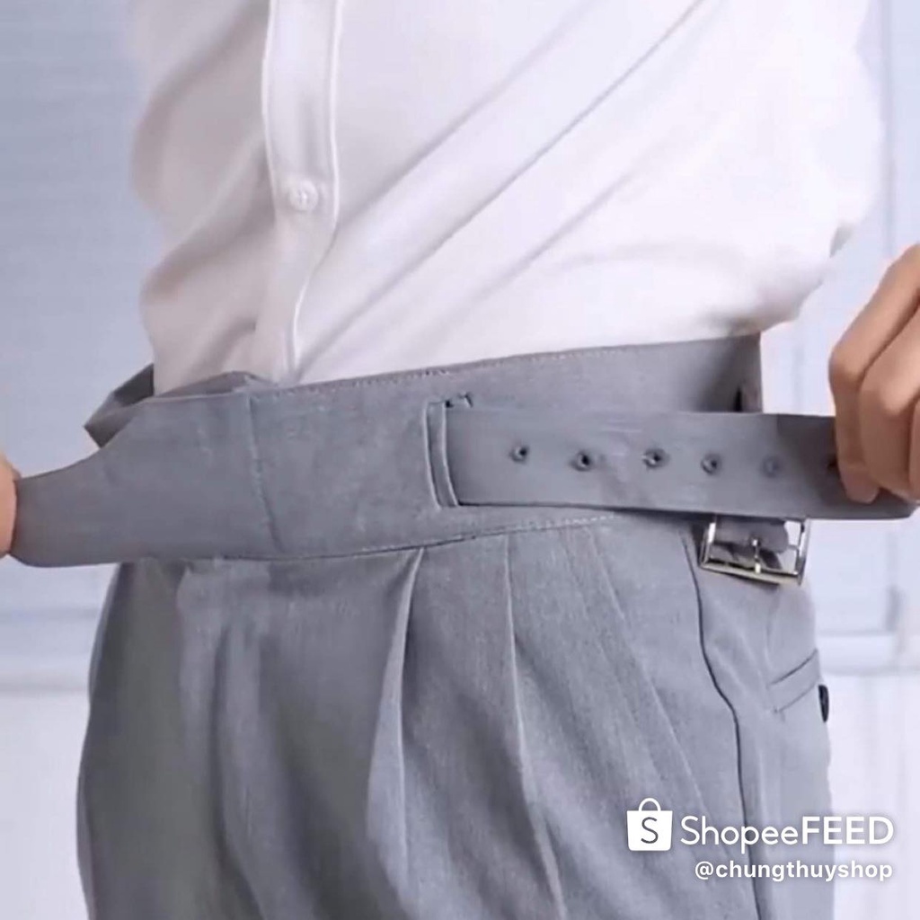 Quần Âu Tây Nam Đen, Xám Mix Đai 2 Bên Mẫu Mới Cao Cấp,Thay Thắt Lưng, Phong Cách Hàn Quốc , Mặc Lên Là Đẹp