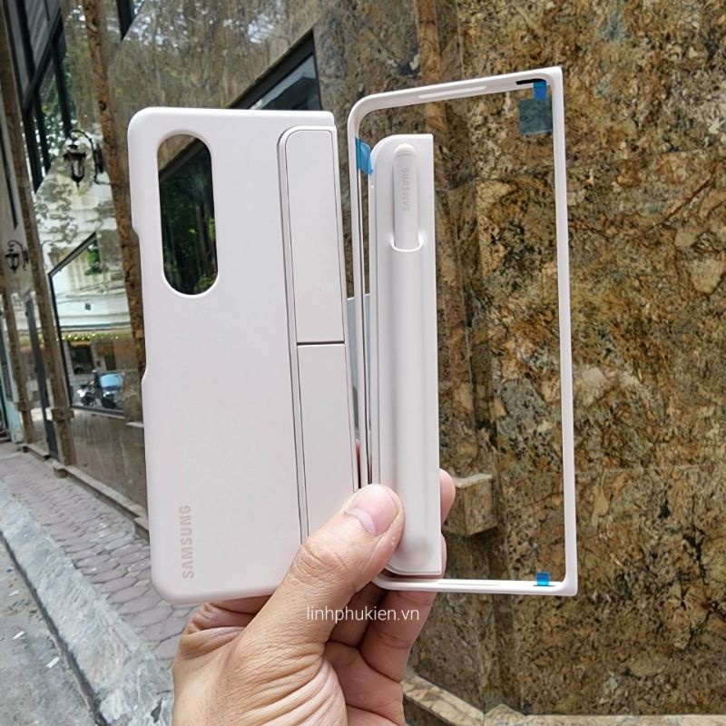 Ốp kèm bút SPen Samsung Galaxy Z Fold 4 có chân dựng ( Standing Cover With Pen ) - Hàng chính hãng
