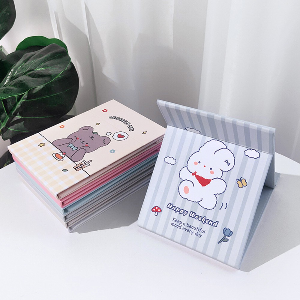 Gương Trang Điểm Để Bàn Thiết Kế Hoạt Hình Dễ Thương Có Thể Gấp Gọn Tiện Dụng