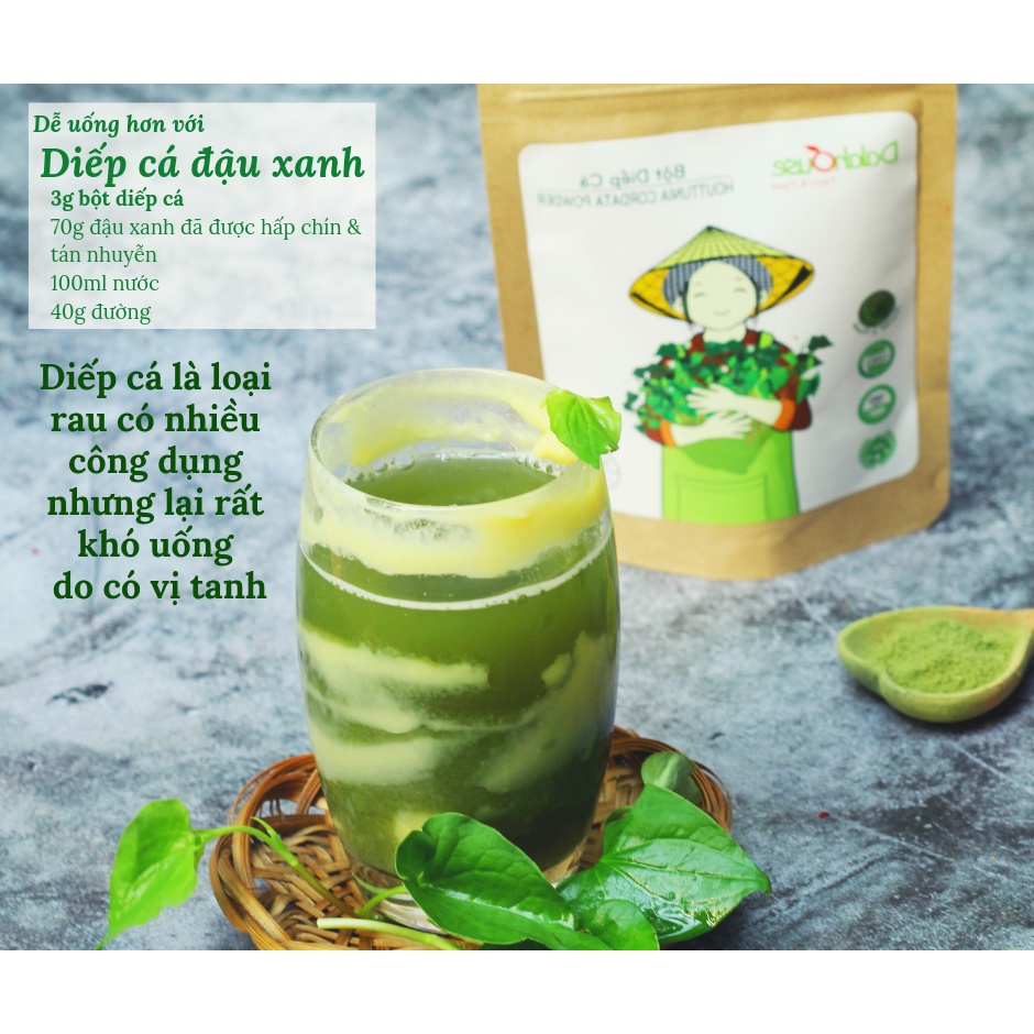 Bột Diếp Cá Hữu Cơ Nguyên Chất Sấy Lạnh Dalahouse