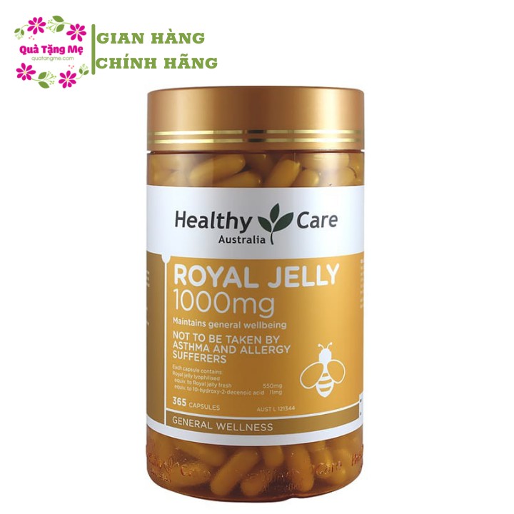 Viên uống sữa ong chúa Healthy Care Royal Jelly 1000mg 365 Viên Quà Tặng Mẹ