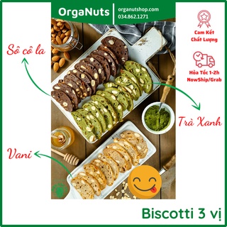 Bánh Biscotti Nguyên Cám Mix 3 Vị Không Đường - Bánh Ngũ Cốc Nướng Ăn Kiêng Giảm Cân by OrgaNuts
