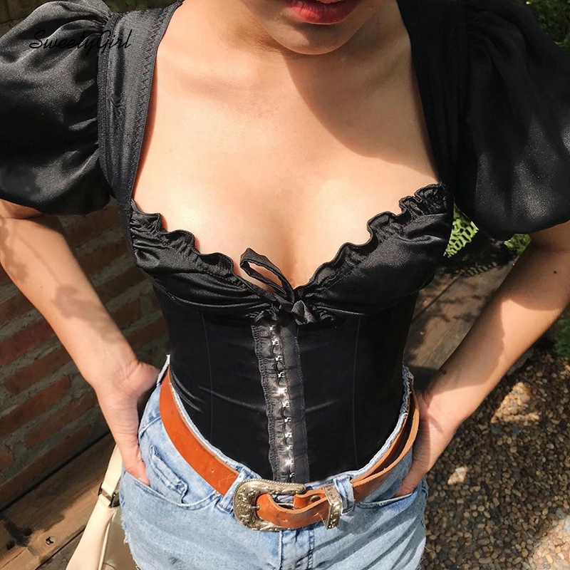 Áo Thun Nữ Tay Lửng Phối Ren Thời Trang 2020