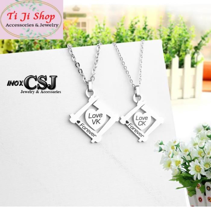 DÂY CHUYỀN INOX CẶP ĐÔI VỢ CHỒNG VK CK MC253 - siêu đẹp chuẩn thời trang