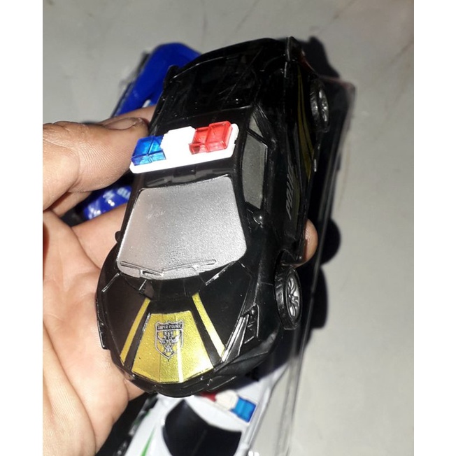 Sét 4 chiếc xe mô hình police bằng nhựa chạy bánh lùi