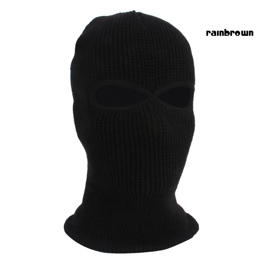 Mũ Balaclava RXHW phủ mặt với 2 lỗ cho mắt kiểu quân đội giữ ấm mùa đông dùng để trượt tuyết/ đi xe đạp