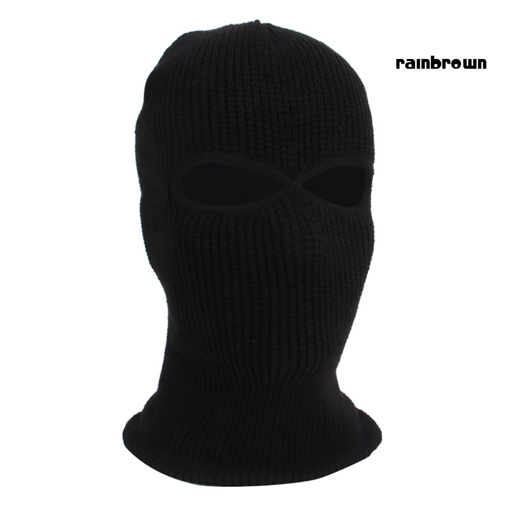 Mũ trùm đầu Balaclava kín mặt với 2 lỗ cho mắt kiểu quân đội chiến thuật giữ ấm mùa đông để trượt tuyết đi xe đạp RXHW