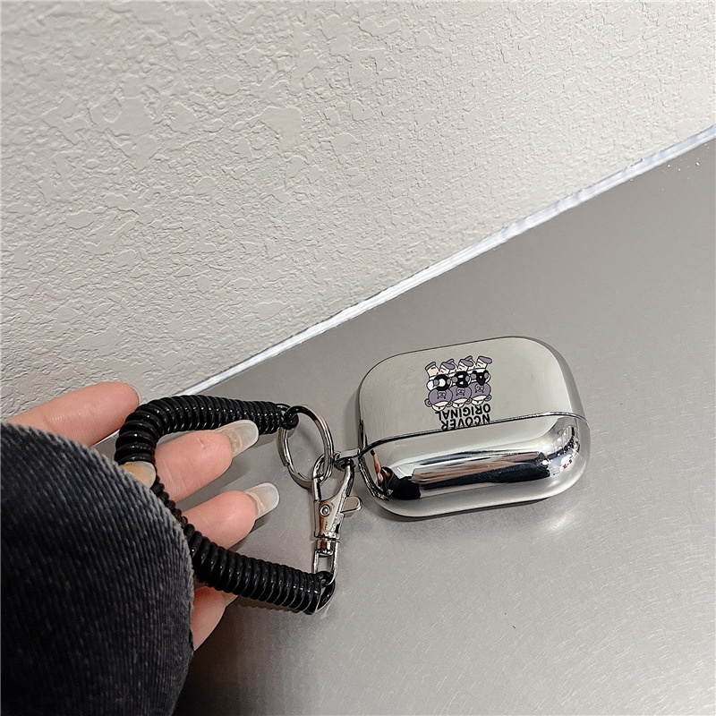 Vỏ tpu Mạ Điện Họa Tiết Hoạt Hình Có Dây Đeo Bảo Vệ Hộp Sạc Tai Nghe airpods 2 / 3 Ốp