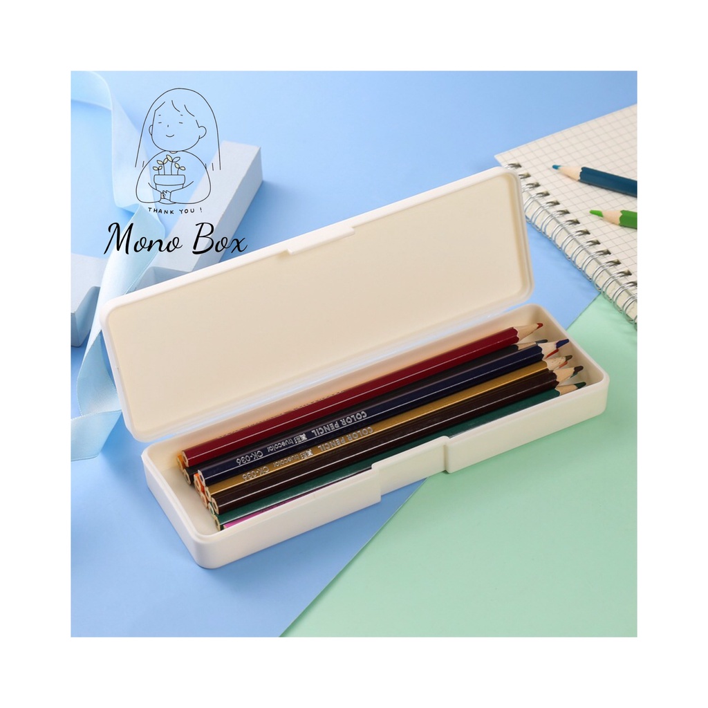 Hộp bút nhựa học sinh màu pastel phong cách hàn quốc Mono_box H2