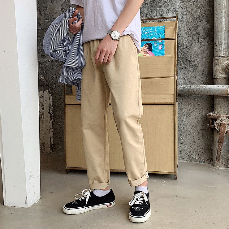 [Quần QKK01] Quần Baggy Chất Vải Kaki Dày Mịn Kiểu Dáng Đơn Giản Phong Cách Unisex