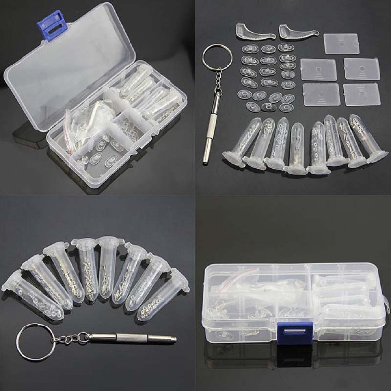 Bộ đệm mũi silicon và ốc vít bằng thép không gỉ dùng để sửa chữa mắt kính tiện dụng