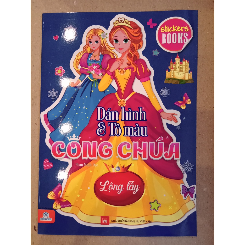 Sách - Dán hình và tô màu công chúa - Lộng Lẫy
