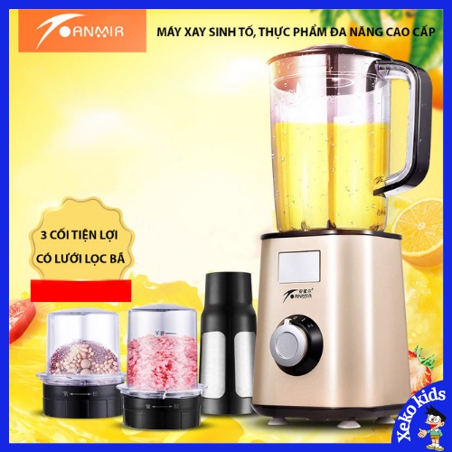 Máy xay sinh tố, trái cây, máy xay công nghiệp đa năng, công suất 450w, 3 cối có lưới lọc, bảo hành 12 tháng