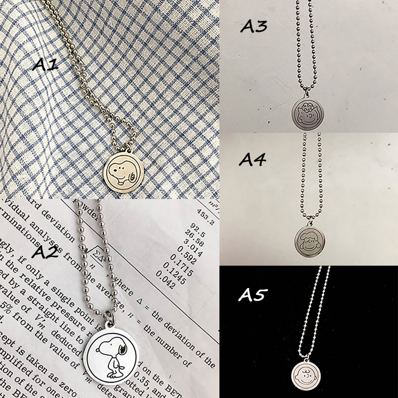 Dây Chuyền Mặt Tròn Họa Tiết Hoạt Hình Kiểu Harajuku