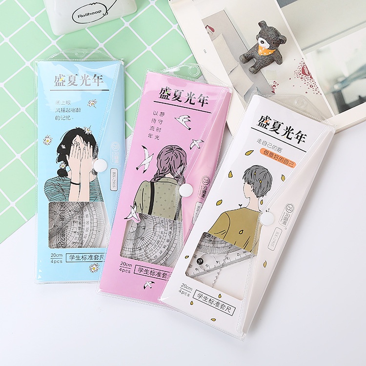 Bộ 4 thước kẻ cô gái chàng trai lãng mạn
