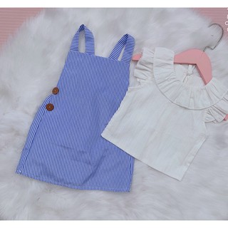 Váy thiết kế cho Bé gái( sét rời 2 chi tiết) 🎉FREESHIP🎉 Su Shop-yếm caro xanh