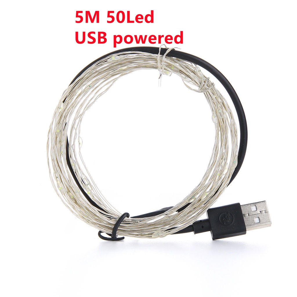 5M / 10M LED dây câu chuyện cổ tích Bộ nguồn USB không thấm nước dây đồng ánh sáng cổ tích phù hợp cho phòng cưới sân vườn ánh sáng trang trí cây thông Noel