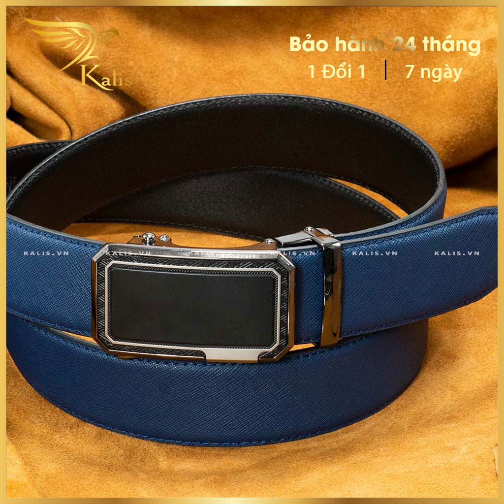 Dây Thắt Lưng Nam Da Bò Safiano Cao Cấp KALIS Dây Nịt Thắt Lưng Đẹp Nam Da Thật Thời Trang Hàng Hiệu