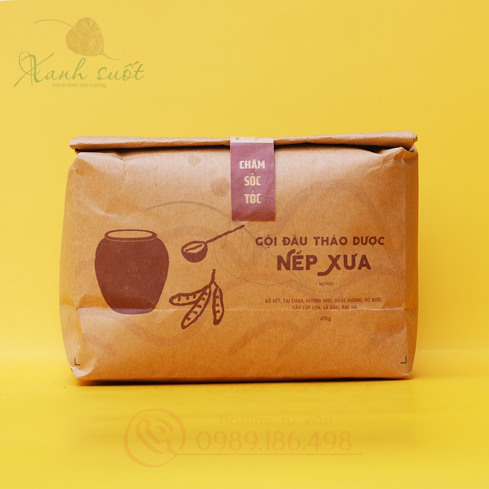 Nếp Xưa- Gội Đầu Thảo Dược No'Poo- Tóc Suôn Mượt Tự Nhiên, Không Hóa Chất- No Shapoo For Hair