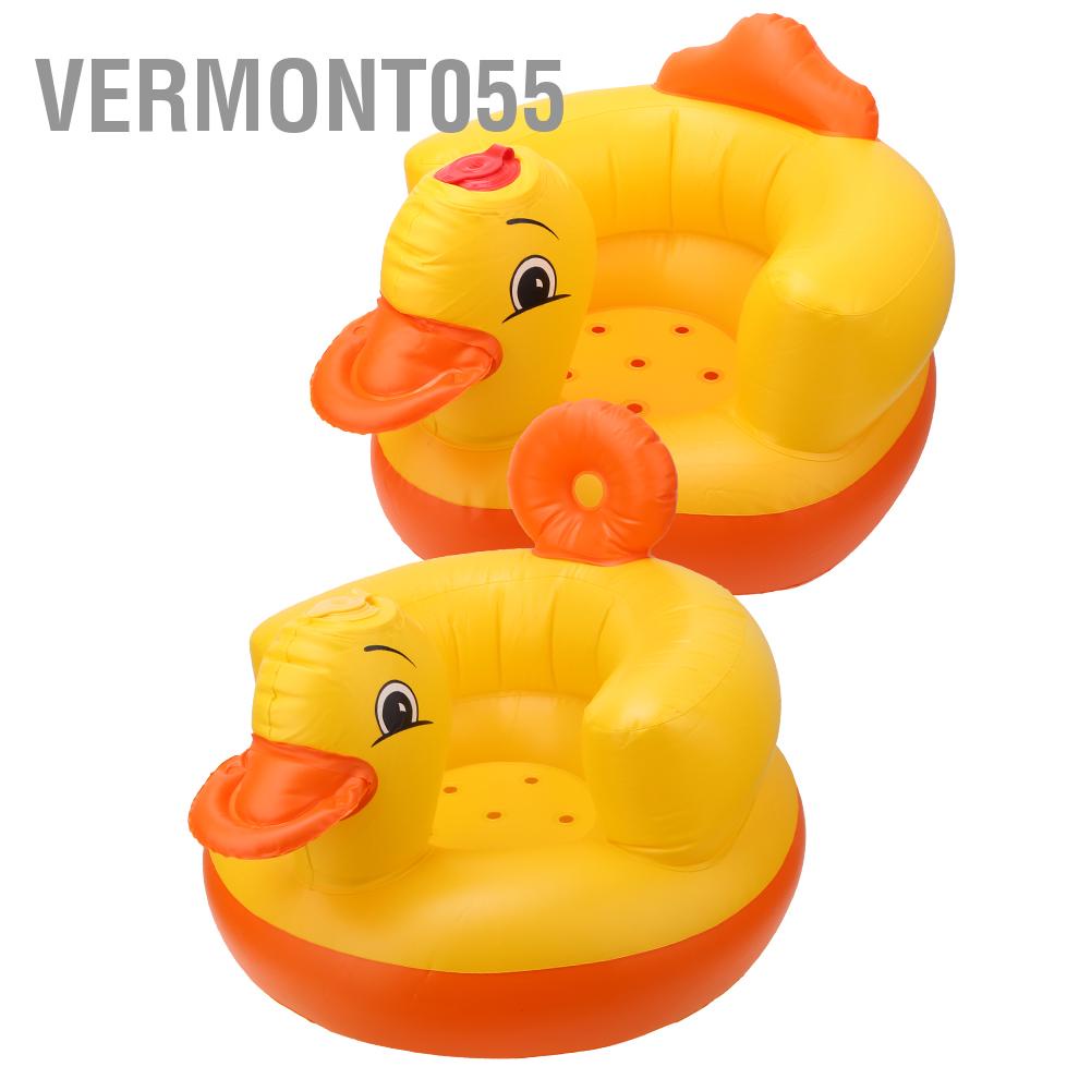 Có thể bán buôn Vịt vàng Bơm hơi Ghế cho bé Ghế sofa Bồn tắm Ghế dựa lưng an toàn Khả năng chịu lực 60KG Hàng giao ngayVermont055