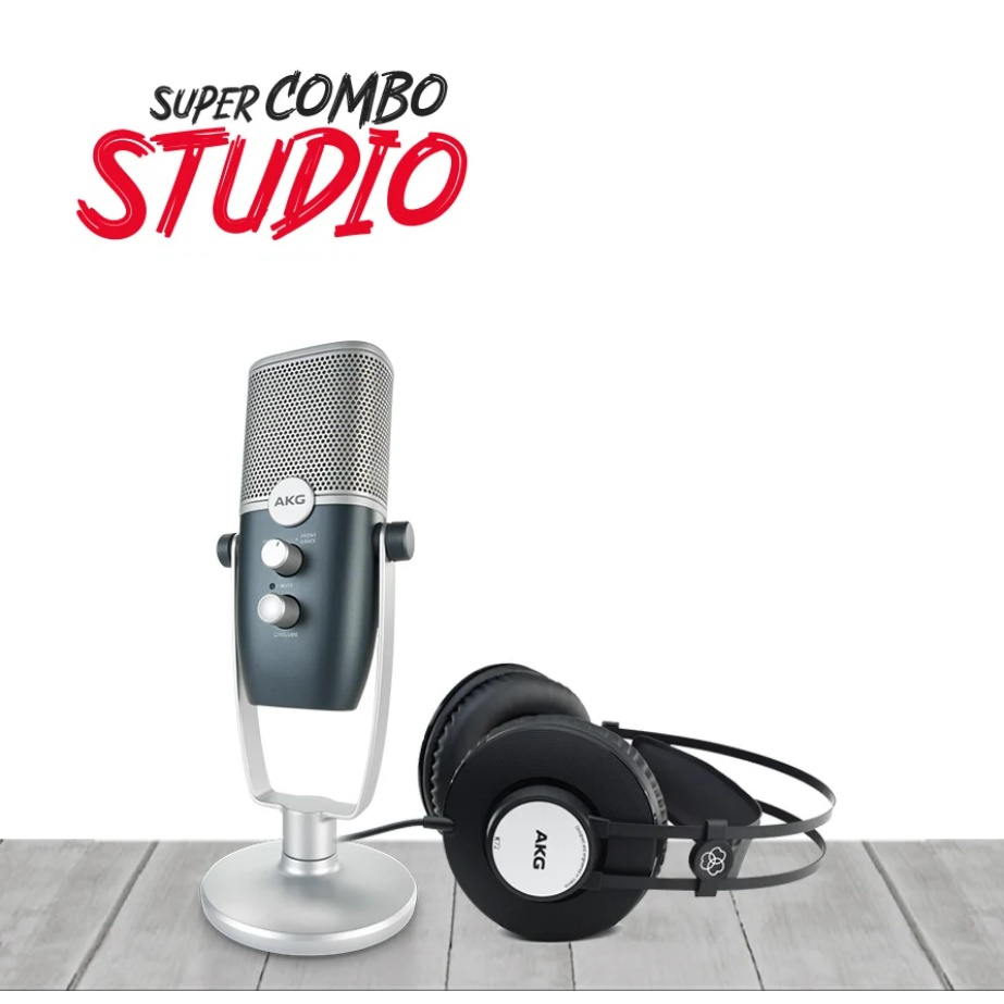 Combo Micro Thu Âm AKG ARA C22-USB + Tai Nghe AKG K72 Chuyên Dùng Podcast Livestream Thẩm Âm Gamer
