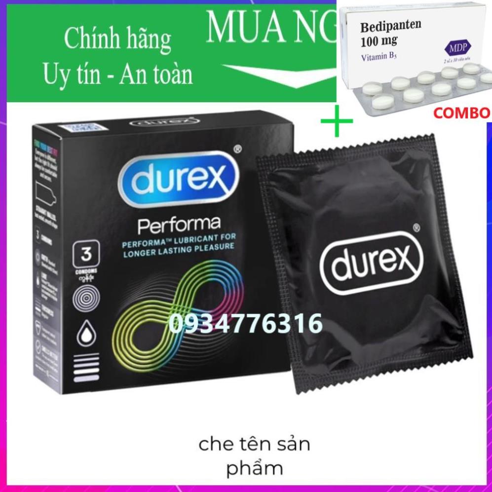 Combo Bedipanten 100mg +  ✅ Bao cao su Durex Performa  Hộp 3-12 bao